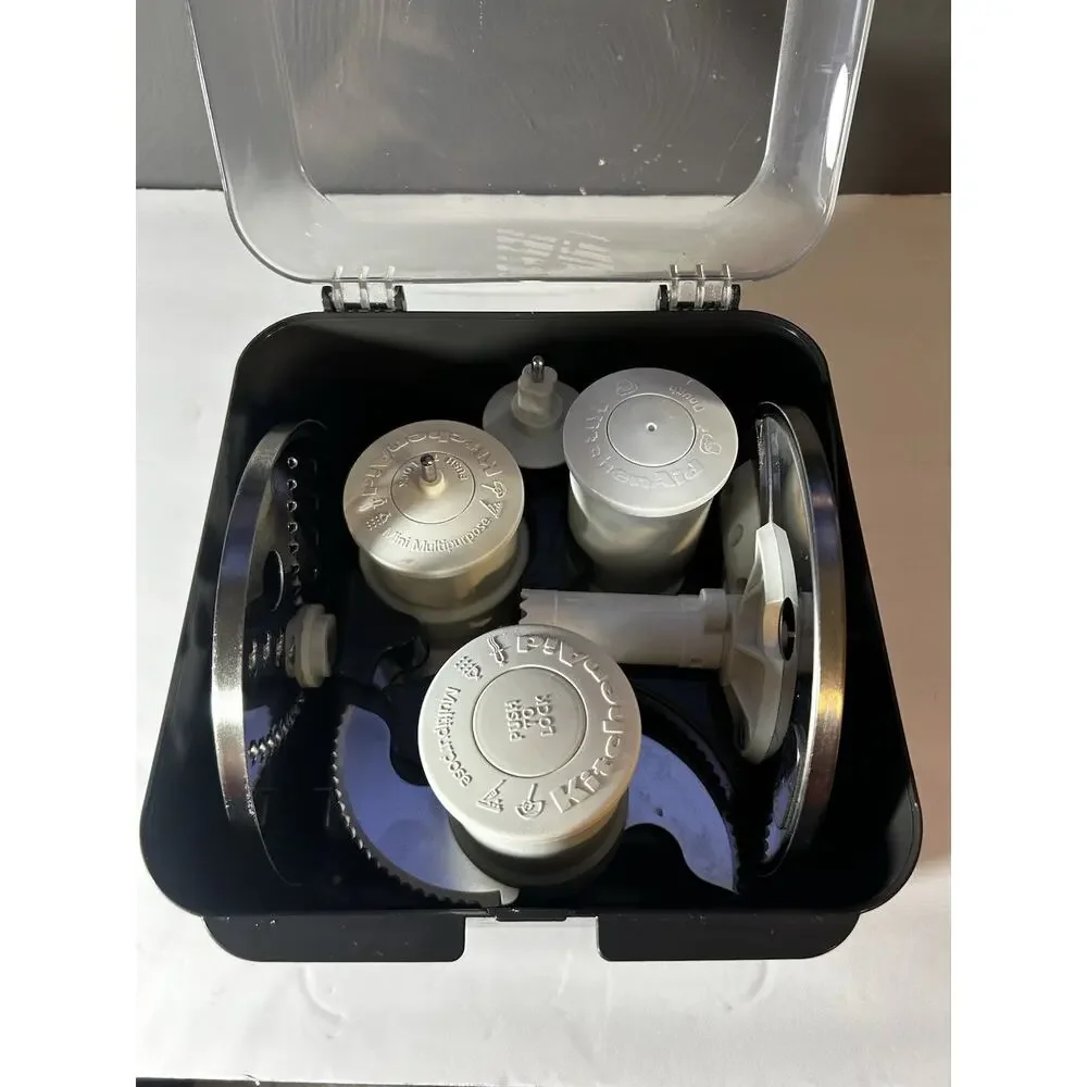 Kitchen Aid Food Processor Accessories Kit Blades Attachments In Case.